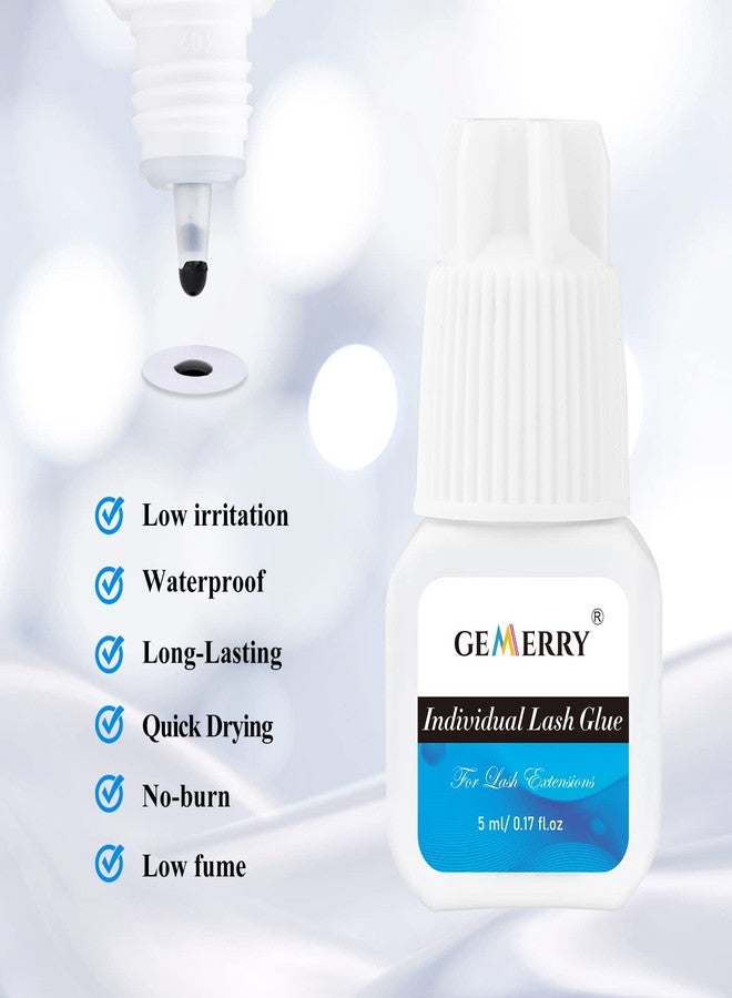 جيمري غراء رموش فردية يدوم طويلاً، مناسب للاستخدام الذاتي وتركيب الرموش المجمعة - 5 مل - أسود - Image 3